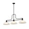 Z-Lite Melange Billiard, 3-Light, 14 In.W x 52 In.L x 21 In.H, Matte Black/White Linen 725-3MB-DWL13 - alternate 1